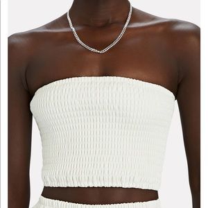 Staud Davis Vegan Leather Bandeau Top